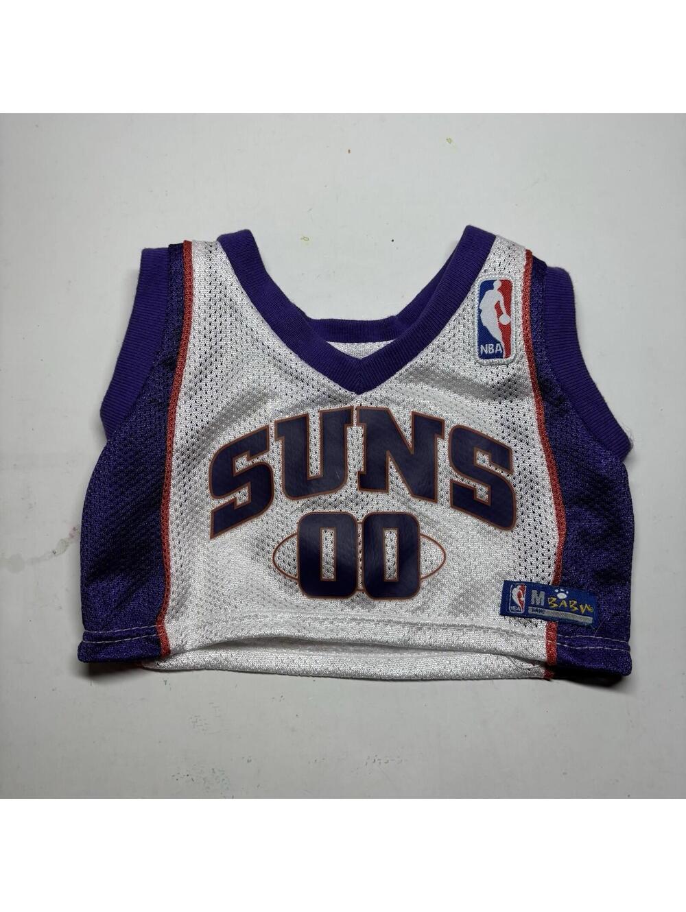 Vintage Build-A-Bear NBA Phoenix Suns Jersey White Purple #00 Teddy Bear Clothes